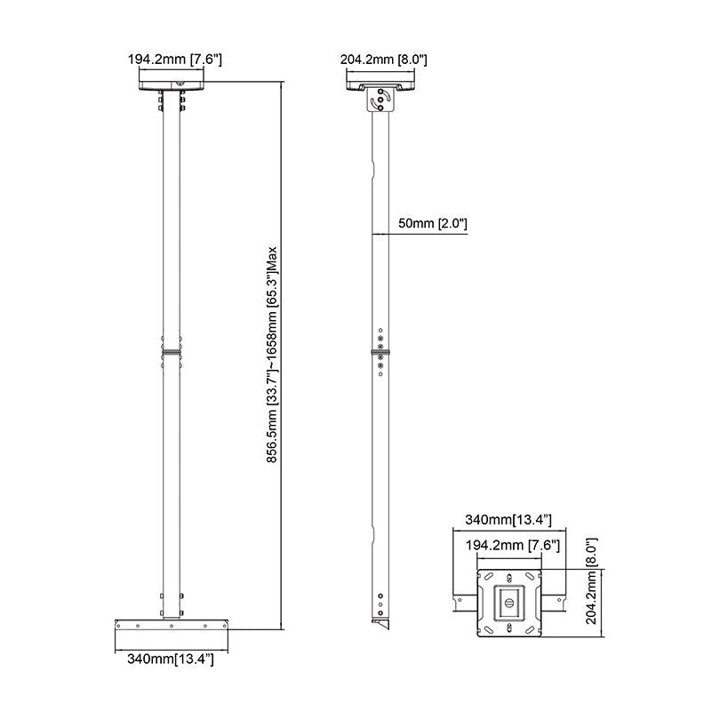 Multibrackets M Pro Series - 1500mm Pipe Connecting Plate Small White
