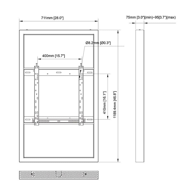 Multibrackets M Pro Series - Enclosure 50" Wall Medium White
