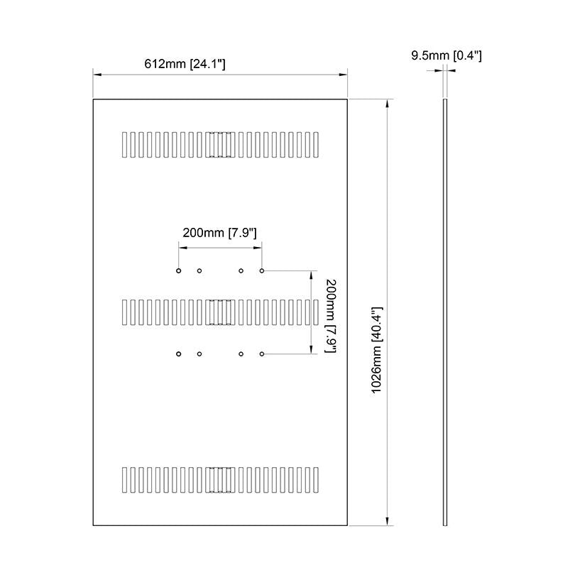 Multibrackets M Pro Series - Enclosure 43" Back Plate Small Black