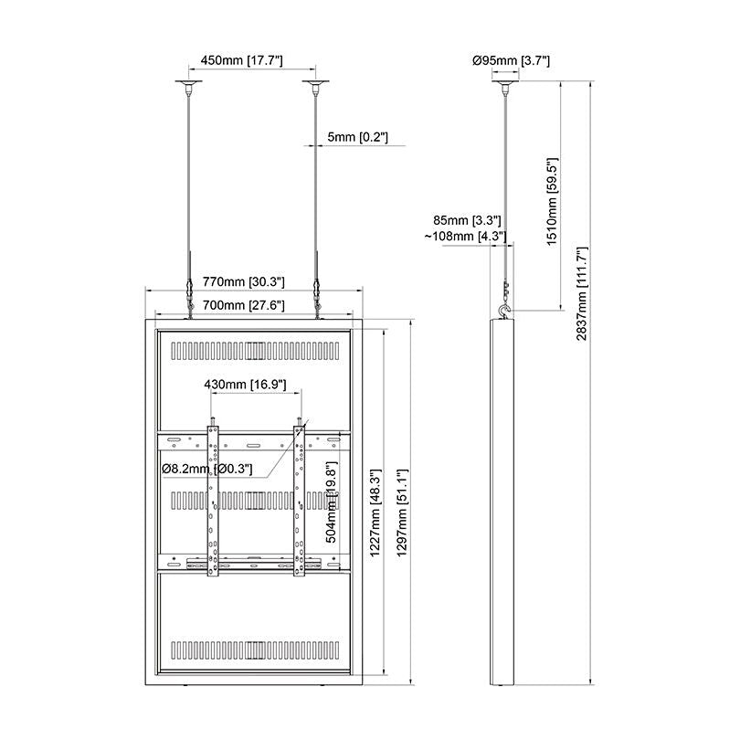 Multibrackets M Pro Series - Enclosure 55" Wire Medium Black
