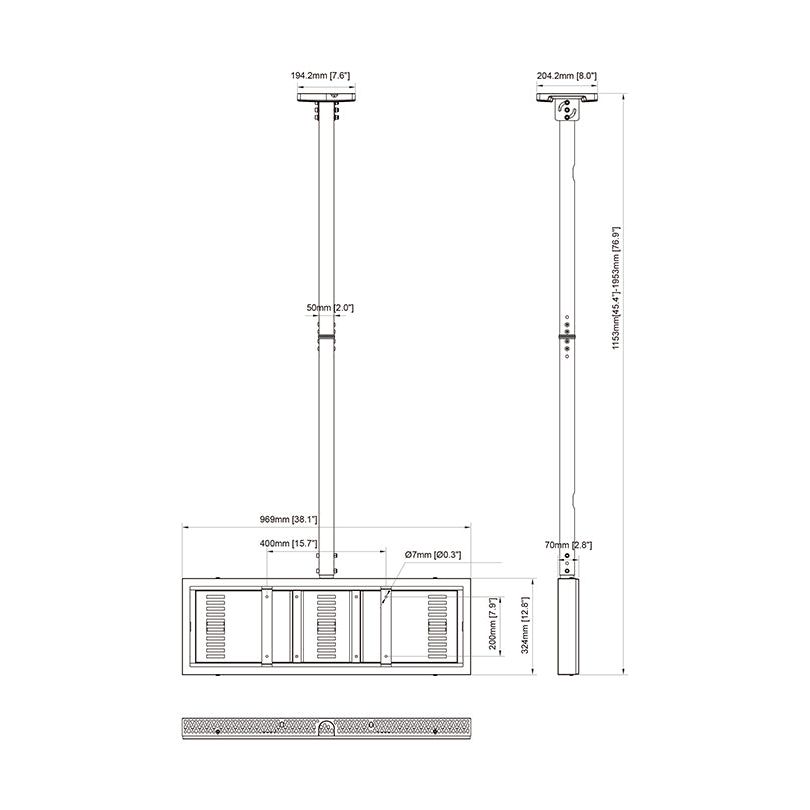 Multibrackets M Pro Series - Enclosure 37" Ceiling Small Black