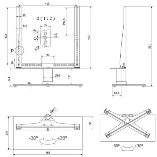 Multibrackets M Motorized Tablestand Black Medium 400x400