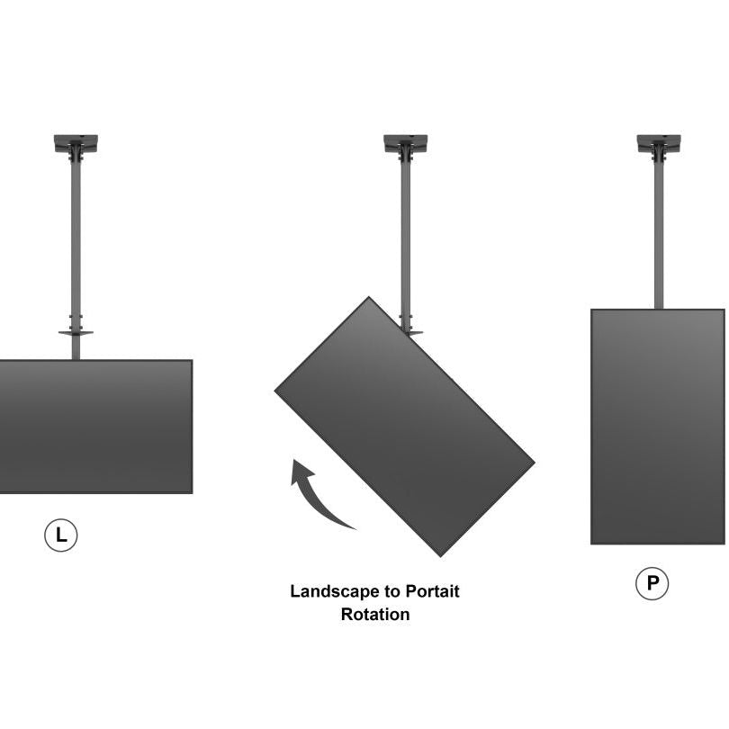 Multibrackets M Public Ceilingmount Medium Back to Back Black 3000