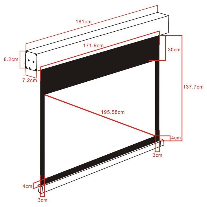 Multibrackets M 16:10 Motorized Projection Screen 165,9x103,7, Black 77"