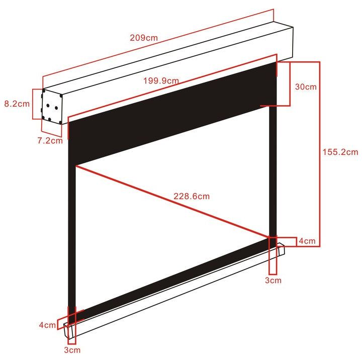 Multibrackets M 16:10 Motorized Projection Screen 193,9x121,2, Black 90"