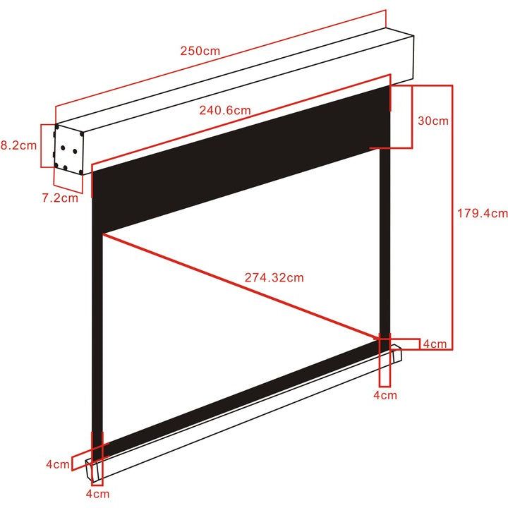Multibrackets M 16:10 Motorized Projection Screen 232,6x145,4, 108"