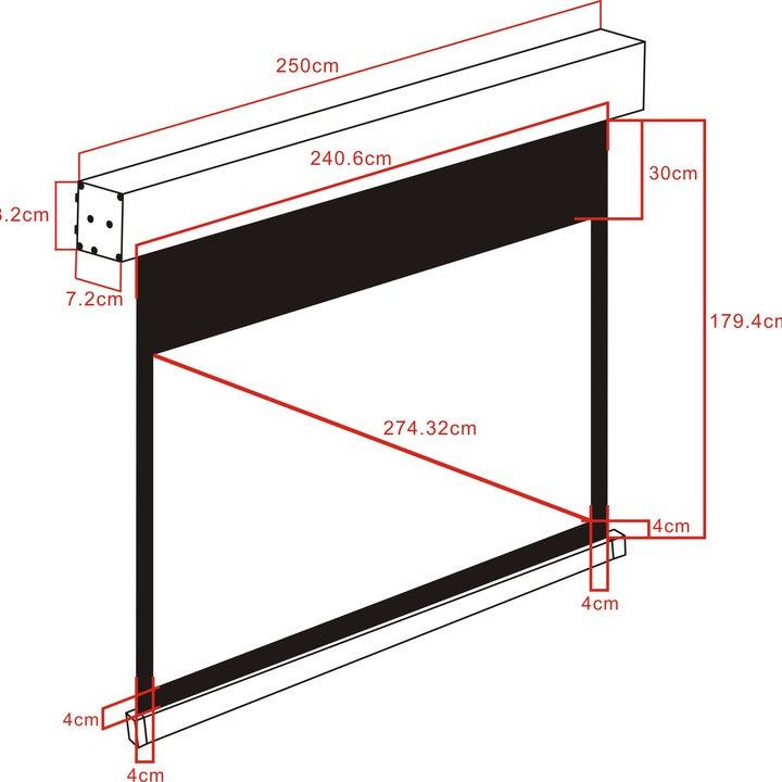 Multibrackets M 16:10 Motorized Projection Screen 232,6x145,4, Black 108"