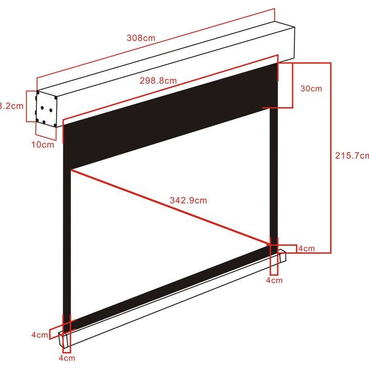 Multibrackets M 16:10 Motorized Projection Screen 290,8x181,7, Black 135"