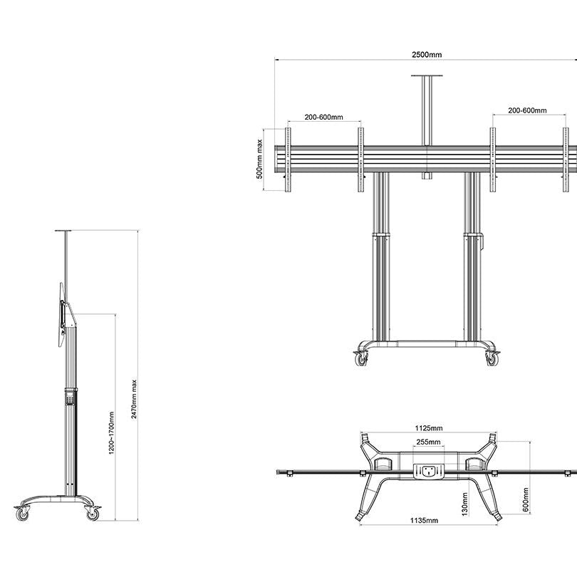 Multibrackets M Motorized Public Floorstand Dual Screen 180 HD