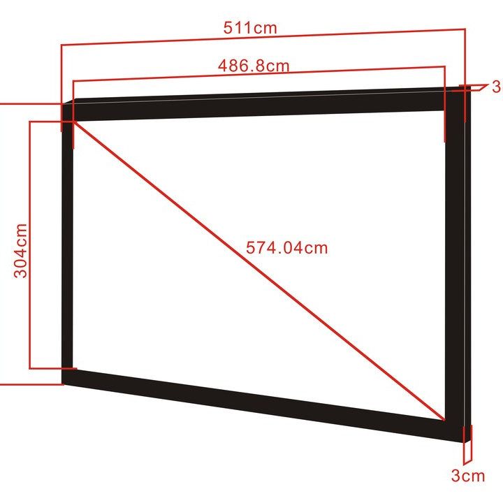 Multibrackets M 16:10 Framed Projection Screen 486,8x304,2, 226"