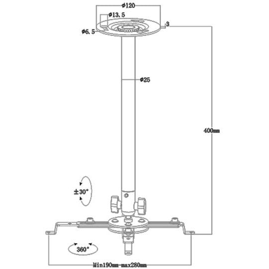 Multibrackets M Universal Projector Ceilingmount III