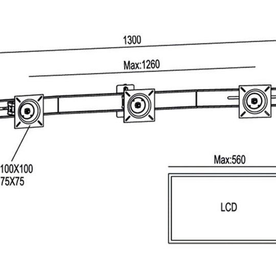 Multibrackets M Public Display Stand Triple Screen Mount 10"-24" Black