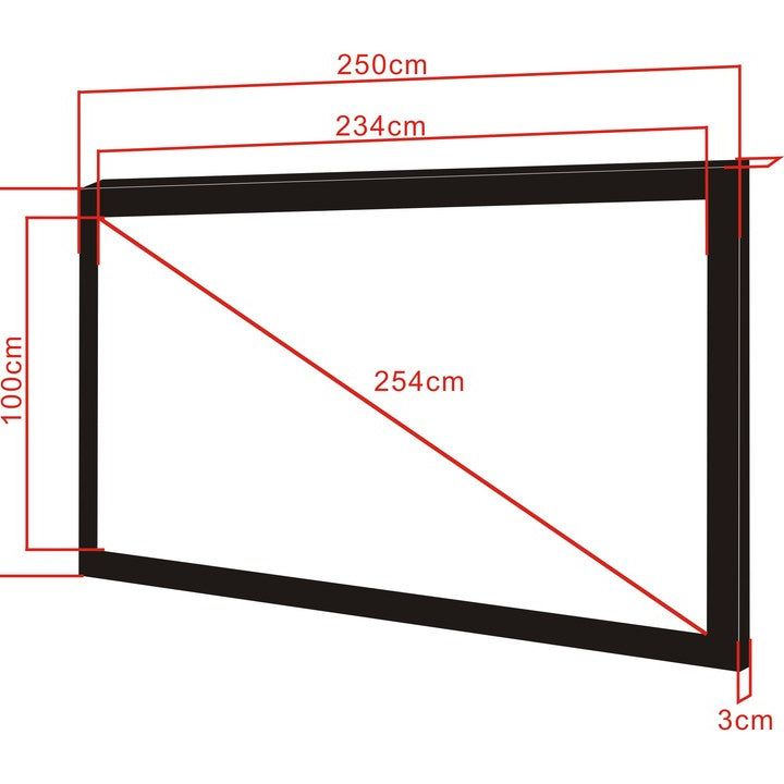 Multibrackets M 2.35:1 Framed Projection Screen 234x100, 100"