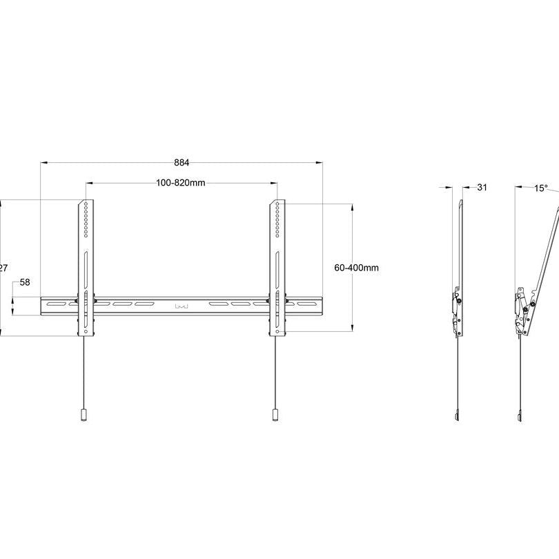 Multibrackets M Universal Wallmount Tilt Air Large Black