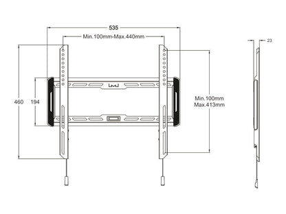 Multibrackets M Universal Wallmount Fixed Medium Black