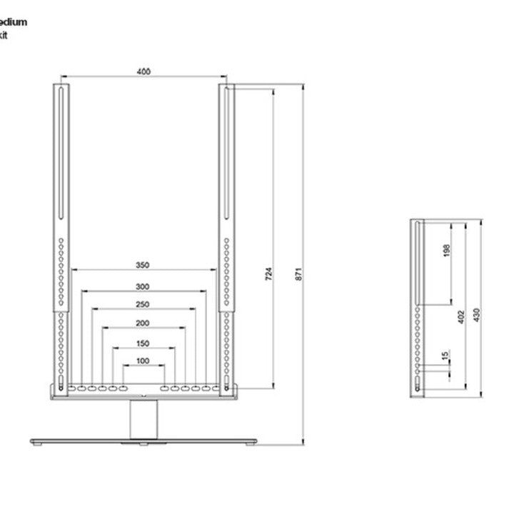 Multibrackets M VESA Extender kit Turn & Motorized Tablestand 600x700