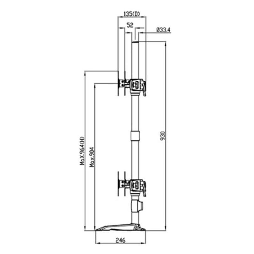 Multibrackets M VESA Desktopmount Triple Stand 24''-32'' Expansion Kit