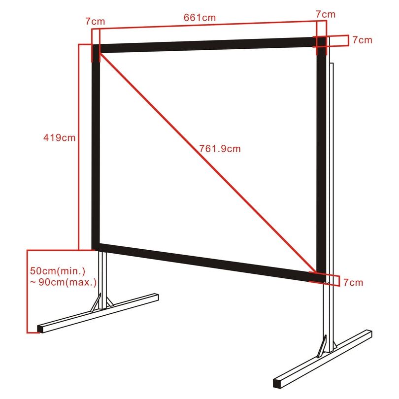Multibrackets M Quick Fold Projection Screen, 16:10,646x404,300''