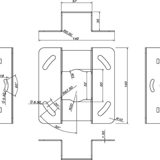 Multibrackets M Universal Projector Ceiling Mount 900-1600 with Finetune