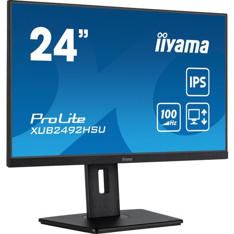 iiyama ProLite XUB2492HSU-B6 24" IPS 100Hz Full HD Display with Height Adjust Stand