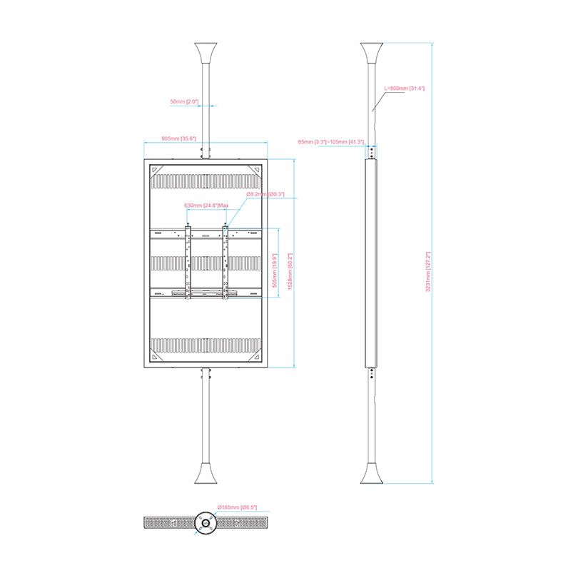 Multibrackets M Pro Series Enclosure 65" Floor to Ceiling Medium White