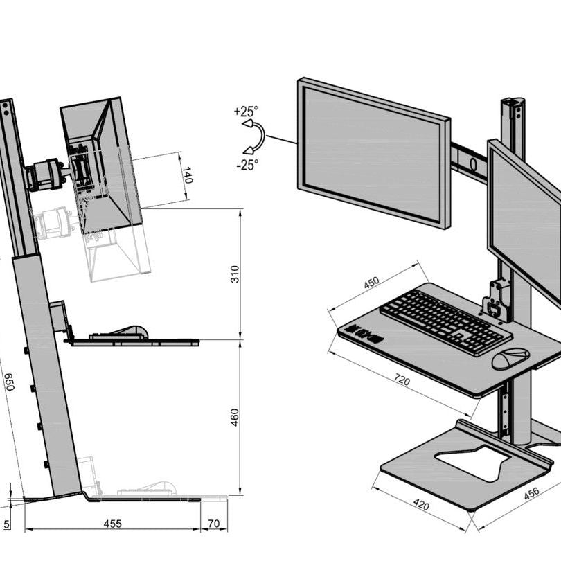 Multibrackets M Easy Stand Dual Monitor Mount Black