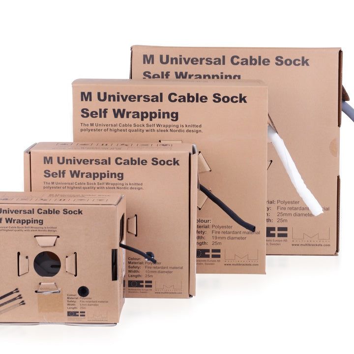Multibrackets M Universal Cable Sock Self Wrapping 5mm Black 25m