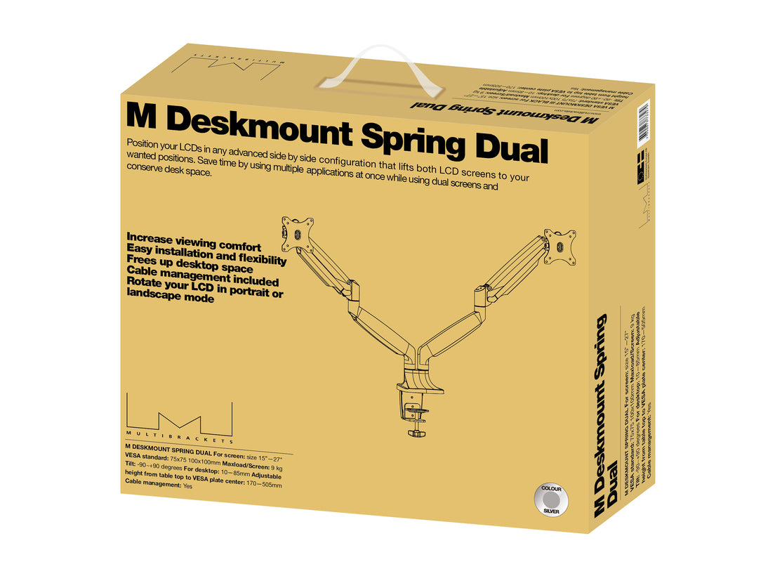Multibrackets M Deskmount Gas Spring Dual Silver