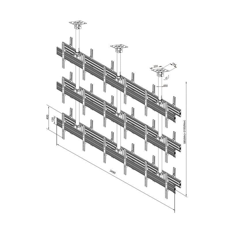 Multibrackets M Ceiling Mount Pro MBC3X3U2
