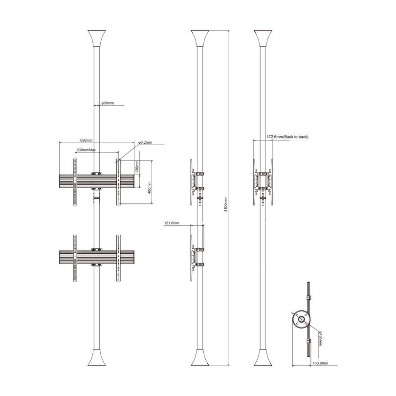 Multibrackets M Floor to Ceiling Mount Pro MBFC2U