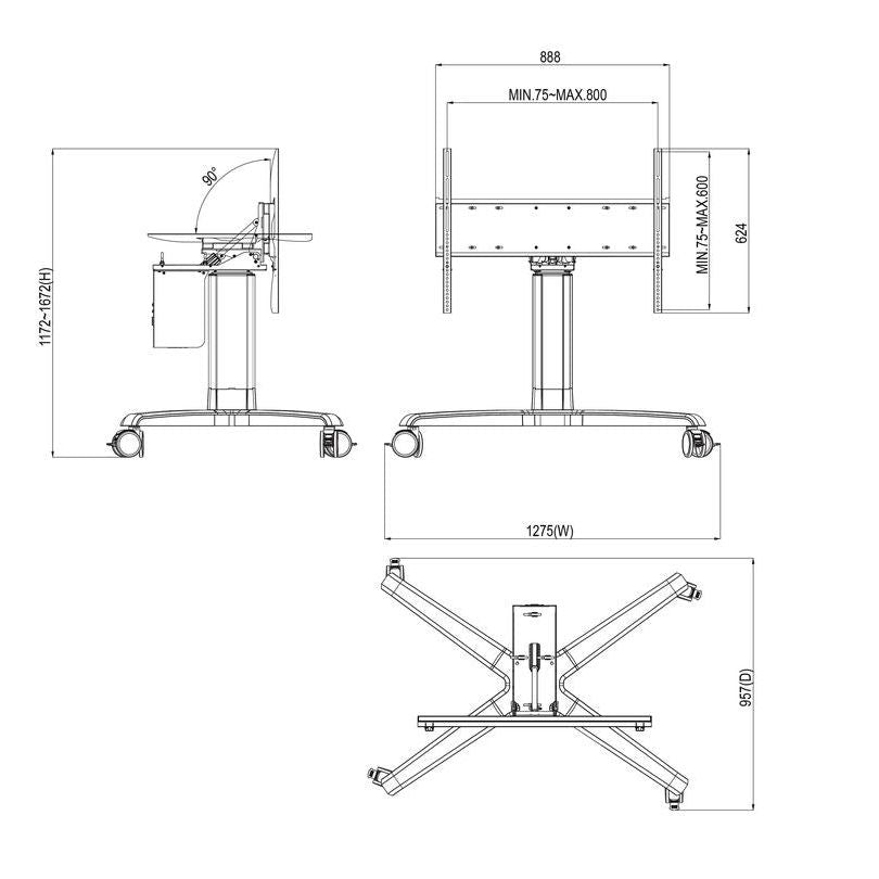 Multibrackets M Motorized Touch Tilt & Table 120 kg Max