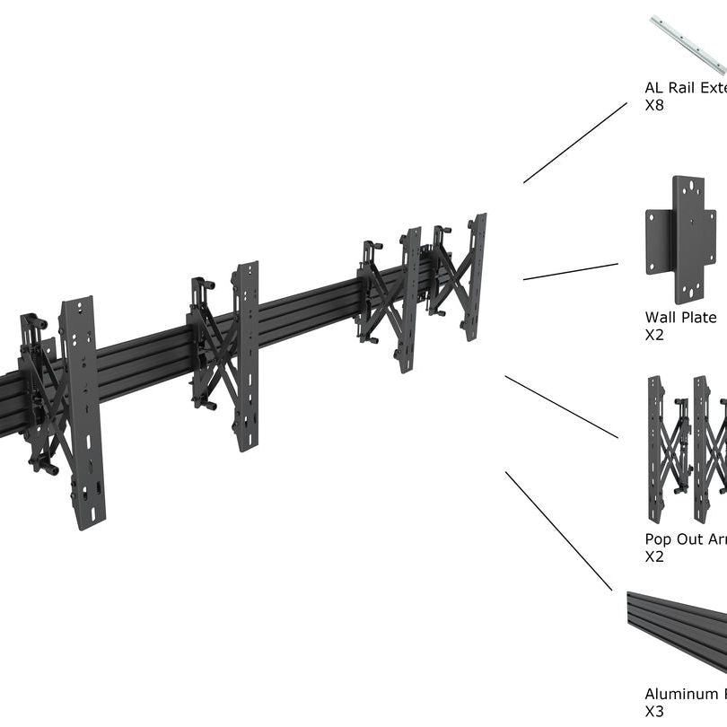 Multibrackets M Wallmount Pro MBW2U Push In Pop Out Black