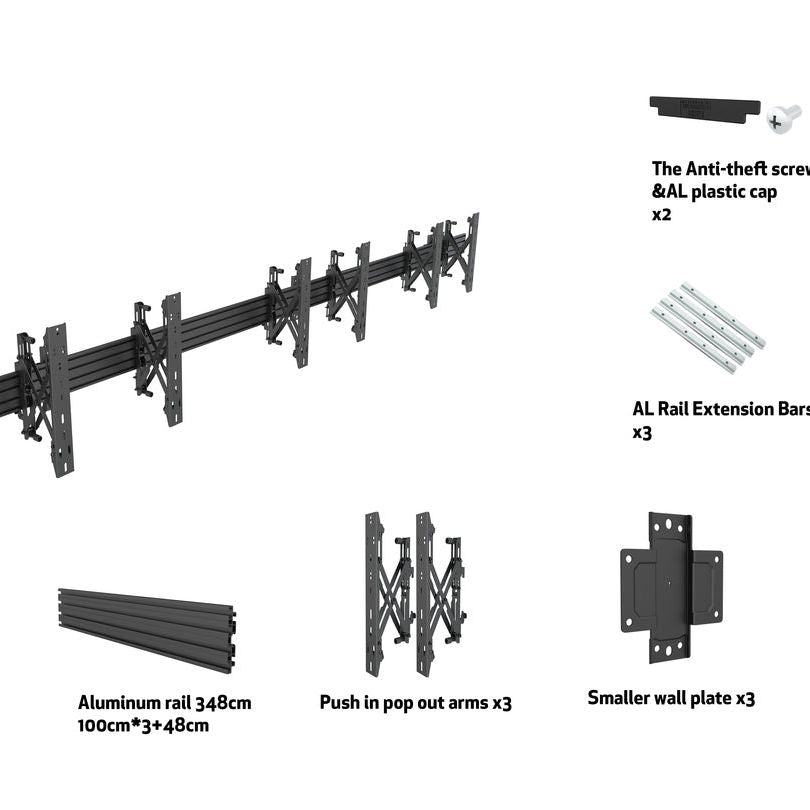 Multibrackets M Wallmount Pro MBW3X1U Push In Pop Out Black