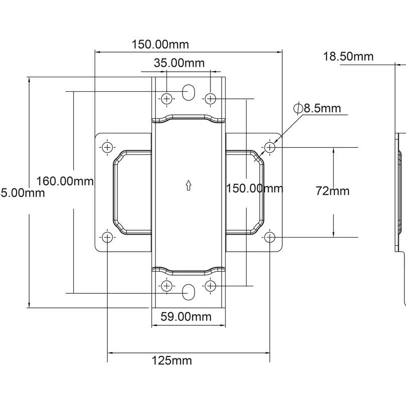 Multibrackets M Pro Series - Wallmount Plate Small