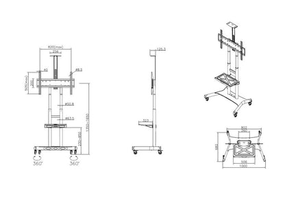 Multibrackets M Public Floorstand Basic 180 incl shelf & camera holder