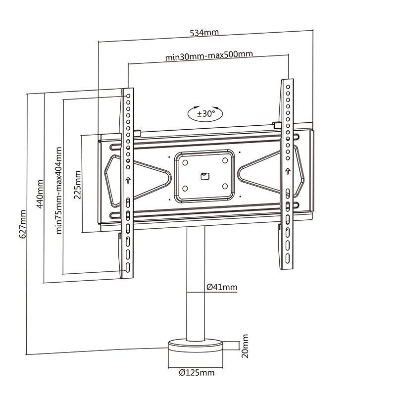 Multibrackets M VESA Bolt Down TV-mount Turn 400 MAX