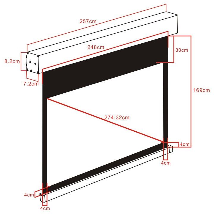 Multibrackets M 16:9 Motorized Projection Screen 240x135, Black 108"