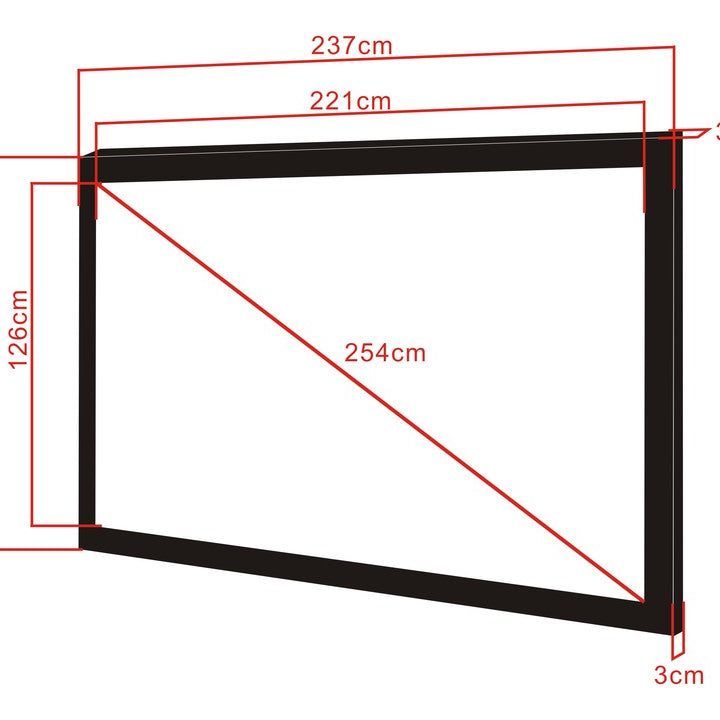 Multibrackets M 16:9 Framed Projection Screen 221x126, 100"