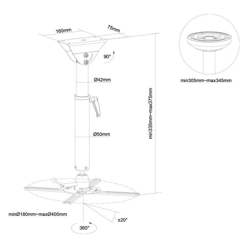 Multibrackets M Projector Mount HD 305-345mm