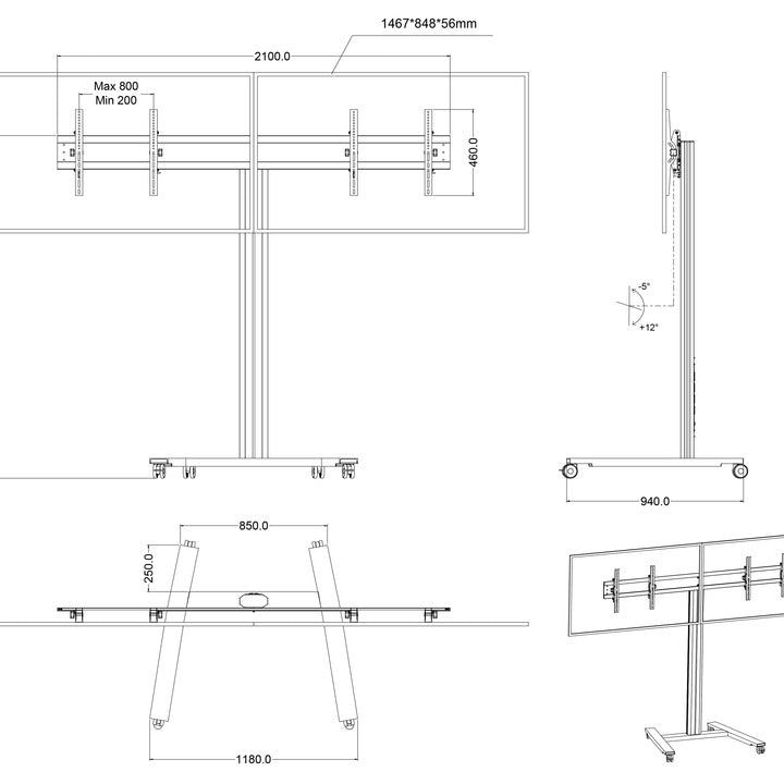 Multibrackets M Public Display Stand 180 HD Dual Black