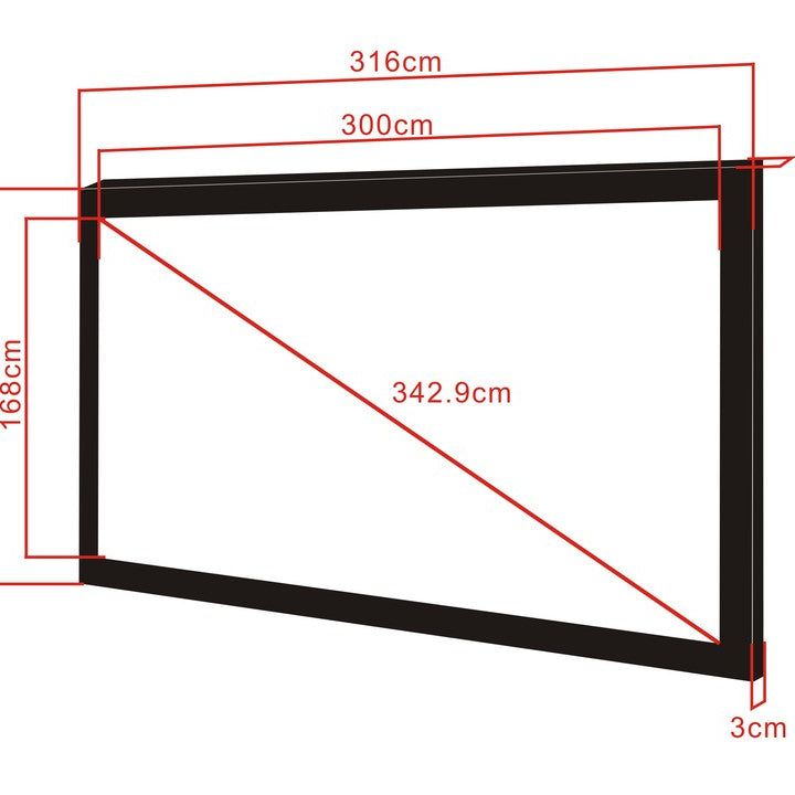 Multibrackets M 16:9 Framed Projection Screen 300x168, 135"