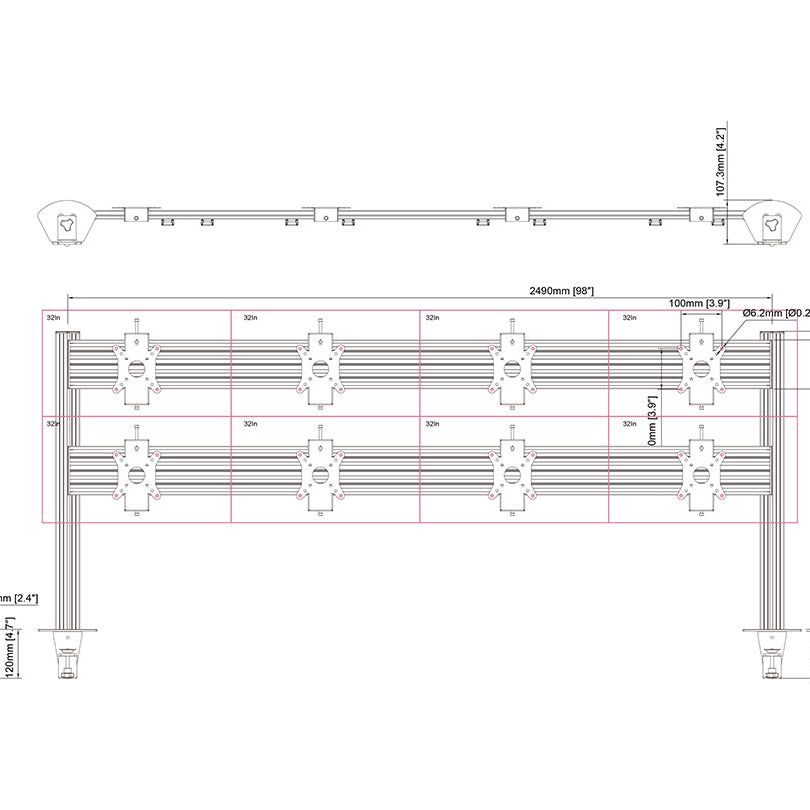 Multibrackets M Deskmount Column Pro 4x2 MBDM4x2U