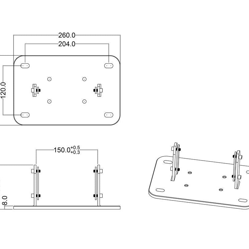 Multibrackets M Public Display Floormount Fixed Base Silver