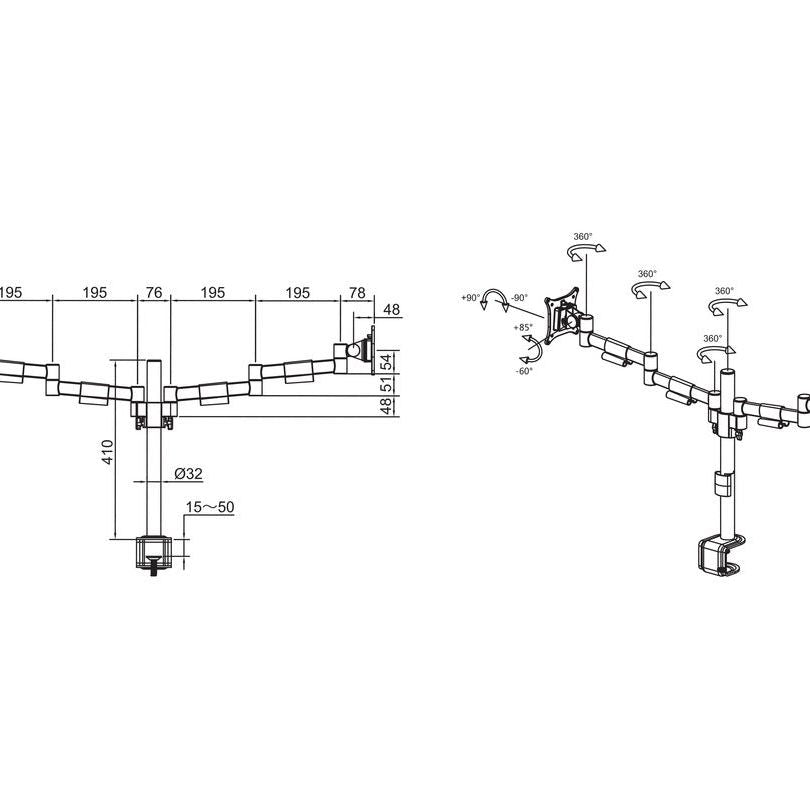 Multibrackets M VESA Deskmount Officeline Dual Black