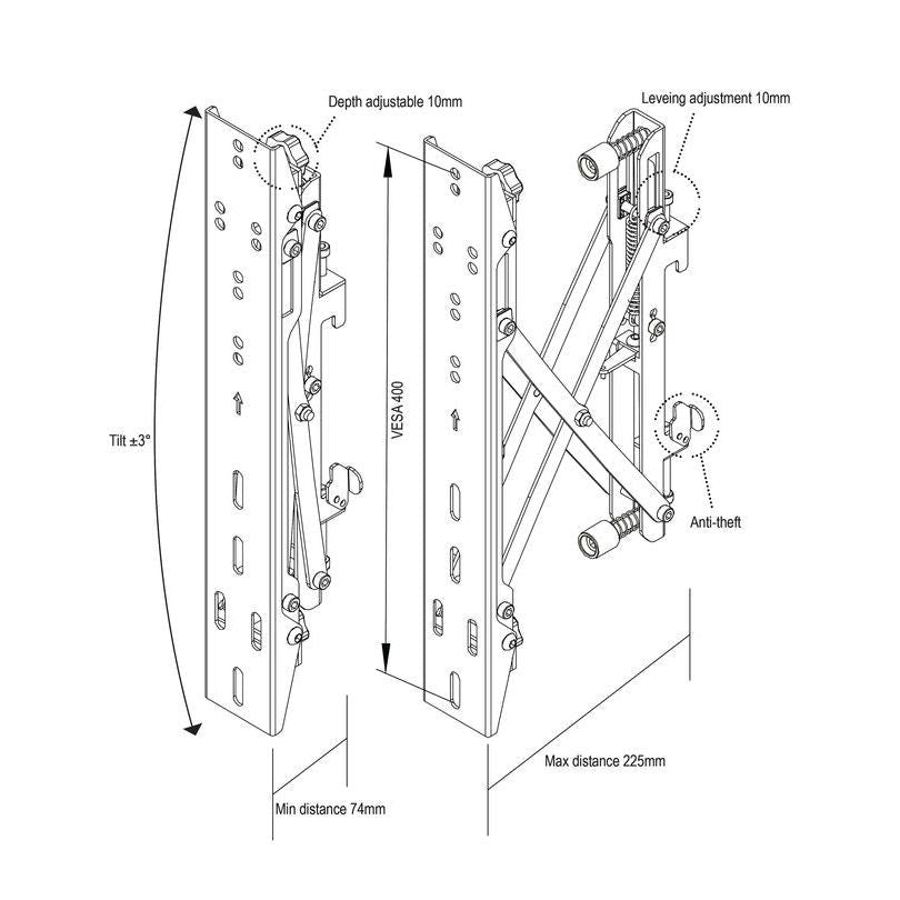 Multibrackets M Pro Series - M Push in Pop out VESA 400