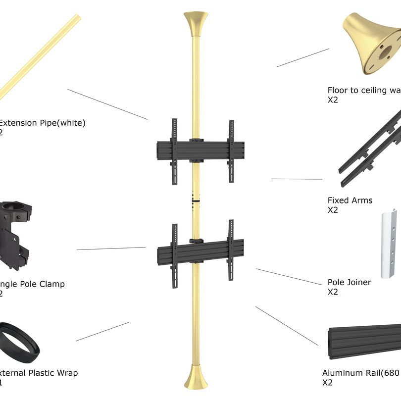 Multibrackets M Floor to Ceiling Mount Pro MBFC2U Brass