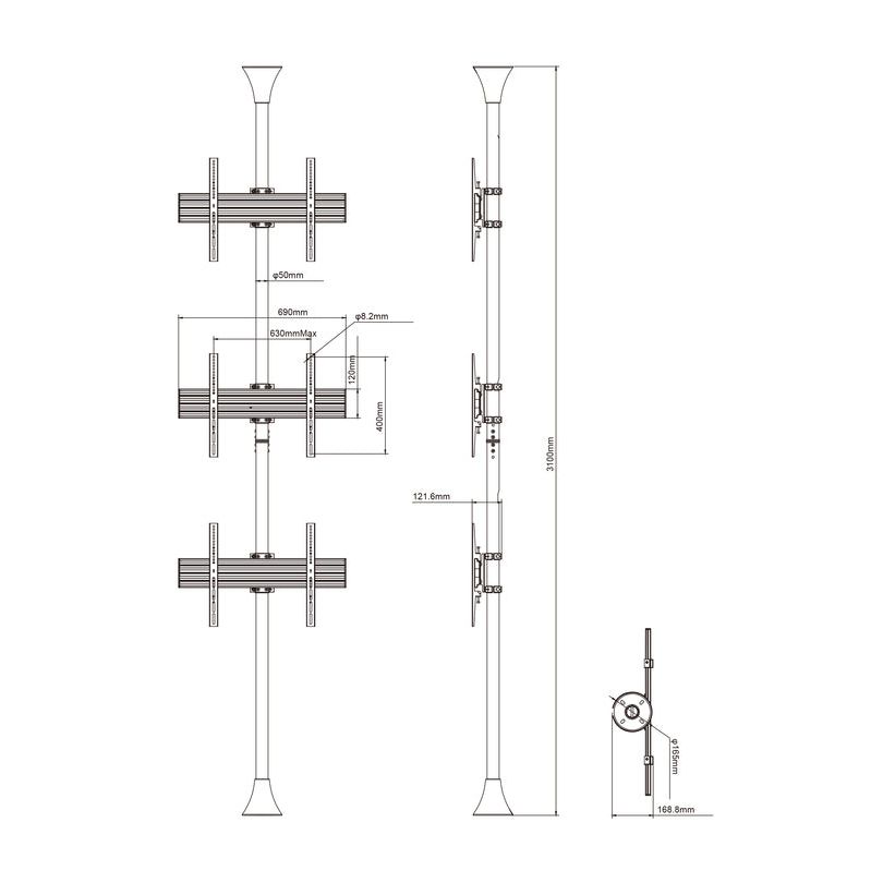 Multibrackets M Floor to Ceiling Mount Pro MBFC3U White