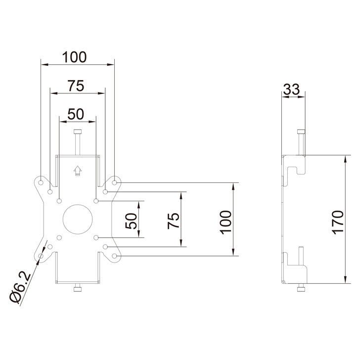 Multibrackets M Pro Series - Monitor Mount Fixed Pro 50/75/100