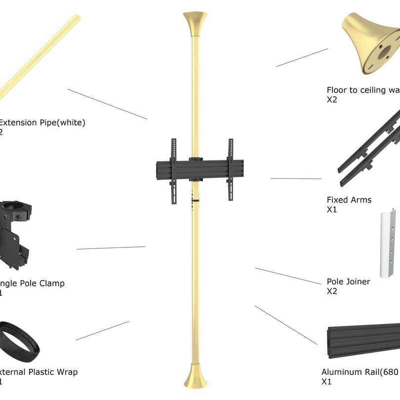Multibrackets M Floor to Ceiling Mount Pro MBFC1U Brass