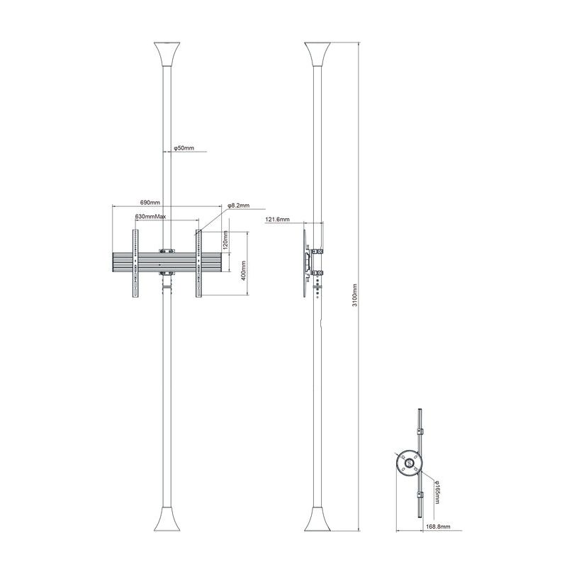 Multibrackets M Floor to Ceiling Mount Pro MBFC1U White